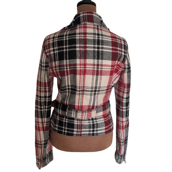 Wool Blend Plaid Moto Jacket
Red Beige Black. Grunge, Academia, Express Sz.Small - Picture 2 of 5